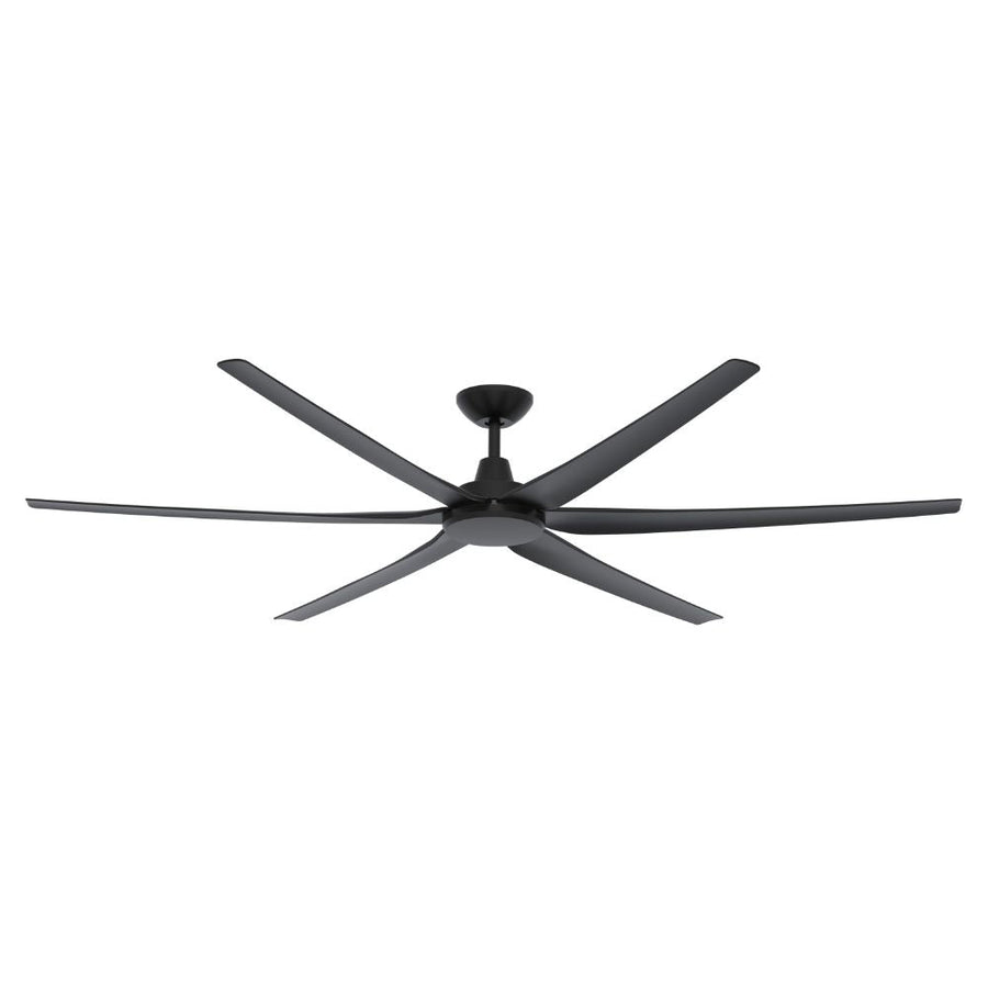 GLIDE-80 - 6 Blade 80" 2030mm DC Ceiling Fan with Optional Light Kit - Black