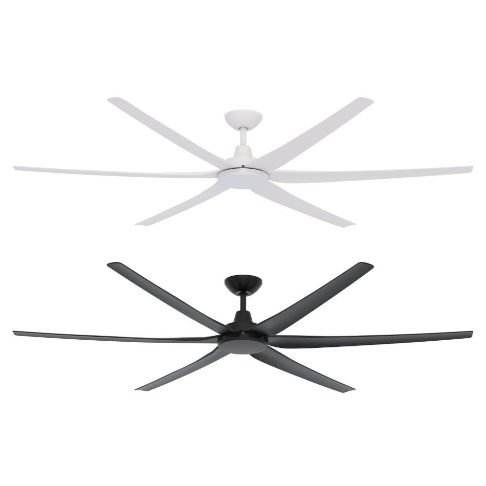 GLIDE-80 - 6 Blade 80" 2030mm DC Ceiling Fan with Optional Light Kit - White