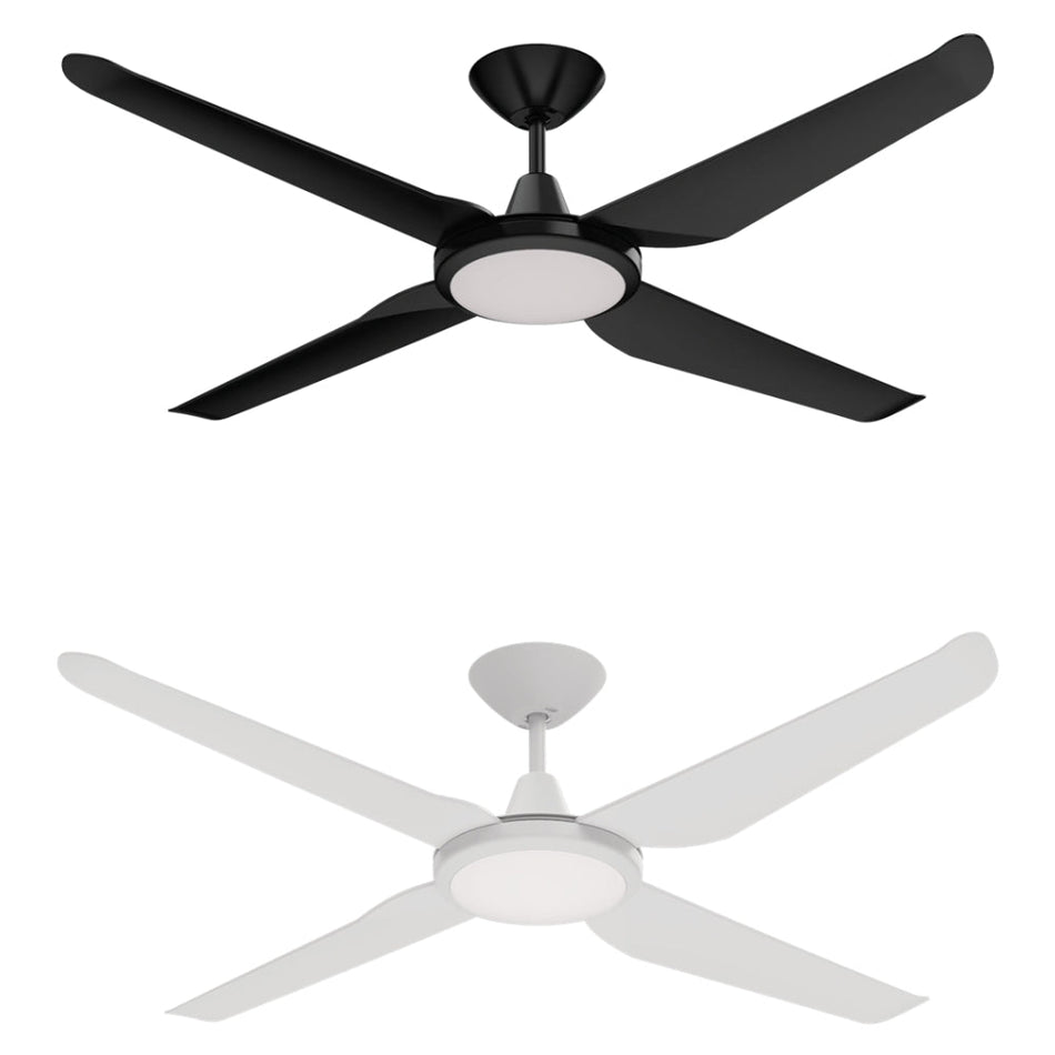 MOTION 4 BLADE 52" DC CEILING FAN WITH LED LIGHT - Black