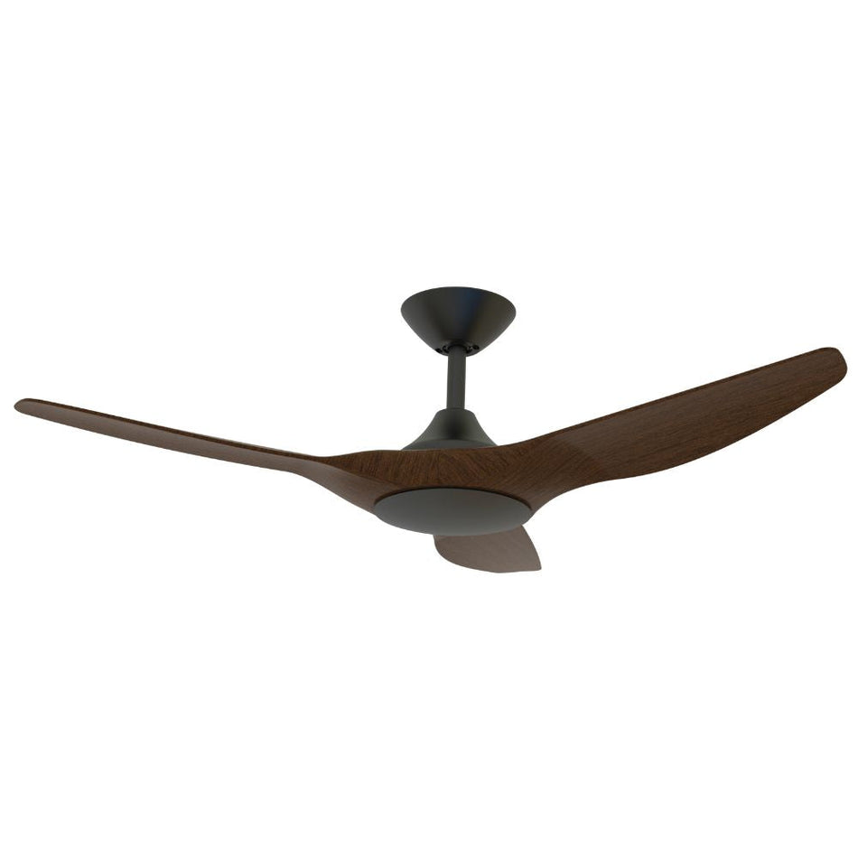 STRIKE-48 - 3 Blade 48" 1220mm DC Ceiling Fan with Optional Light Kit - Black/Walnut
