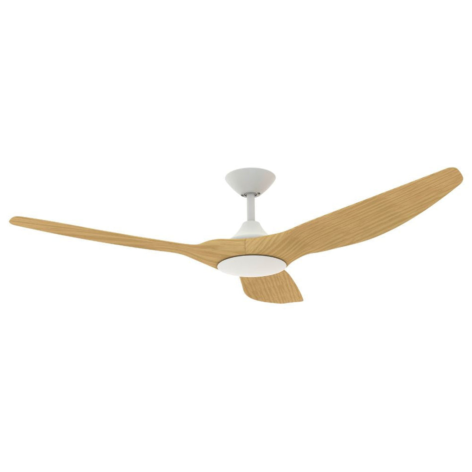 STRIKE-60 - 3 Blade 60" 1520mm DC Ceiling Fan with Optional Light Kit - White/Oak