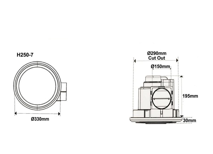 EXHAUST FAN 290MM (SB/H250-7)