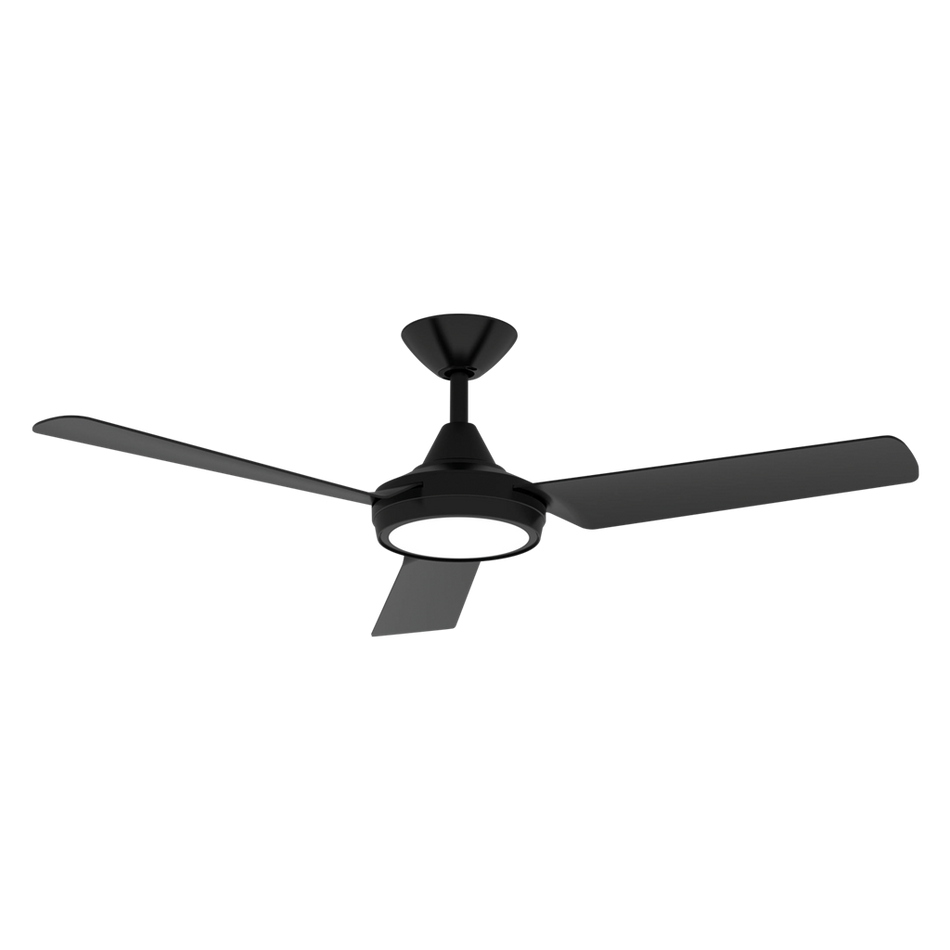AXIS-48-LIGHT - 3 Blade 48" 1220mm DC Ceiling Fan with Switchable CCT LED Light - Black