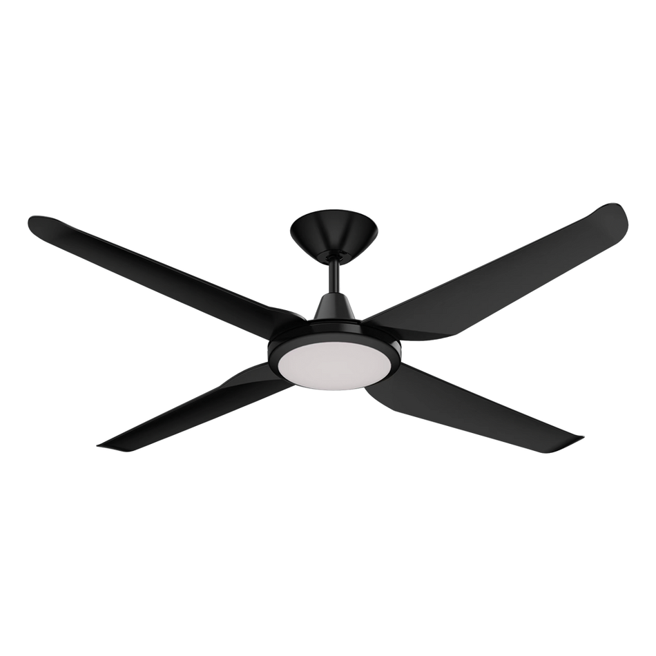 MOTION 4 BLADE 52" DC CEILING FAN WITH LED LIGHT - Black