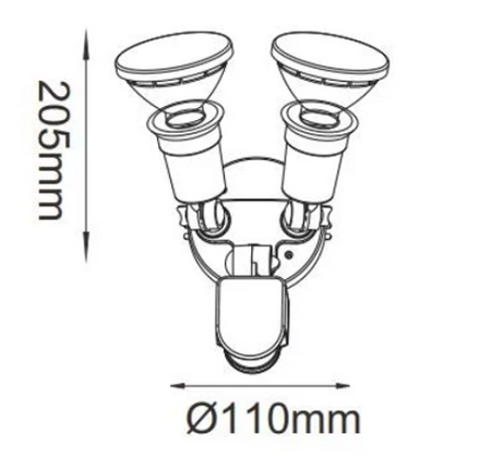 Double Spotlight With Sensor Par30 Es-b06b