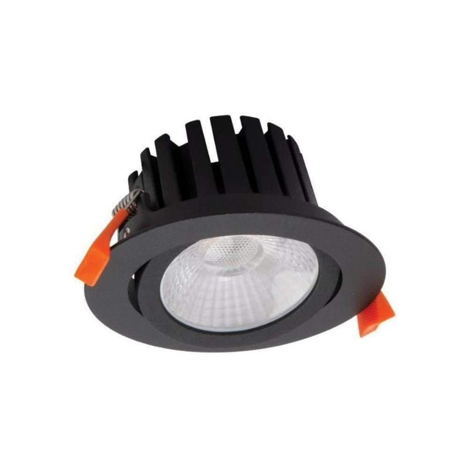 AQUA-13-TILT - 13W LED Single Colour Dimmable Deep Face Tiltable Wet Area Downlight IP65 - Black