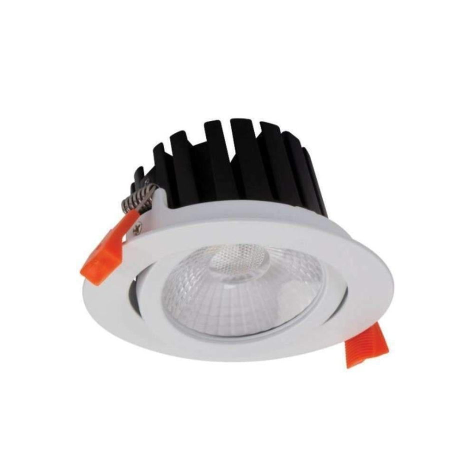 AQUA-13-TILT-TRIO - 13W LED Tri-Colour Dimmable Deep Face Tiltable Wet Area Downlight IP65 - White