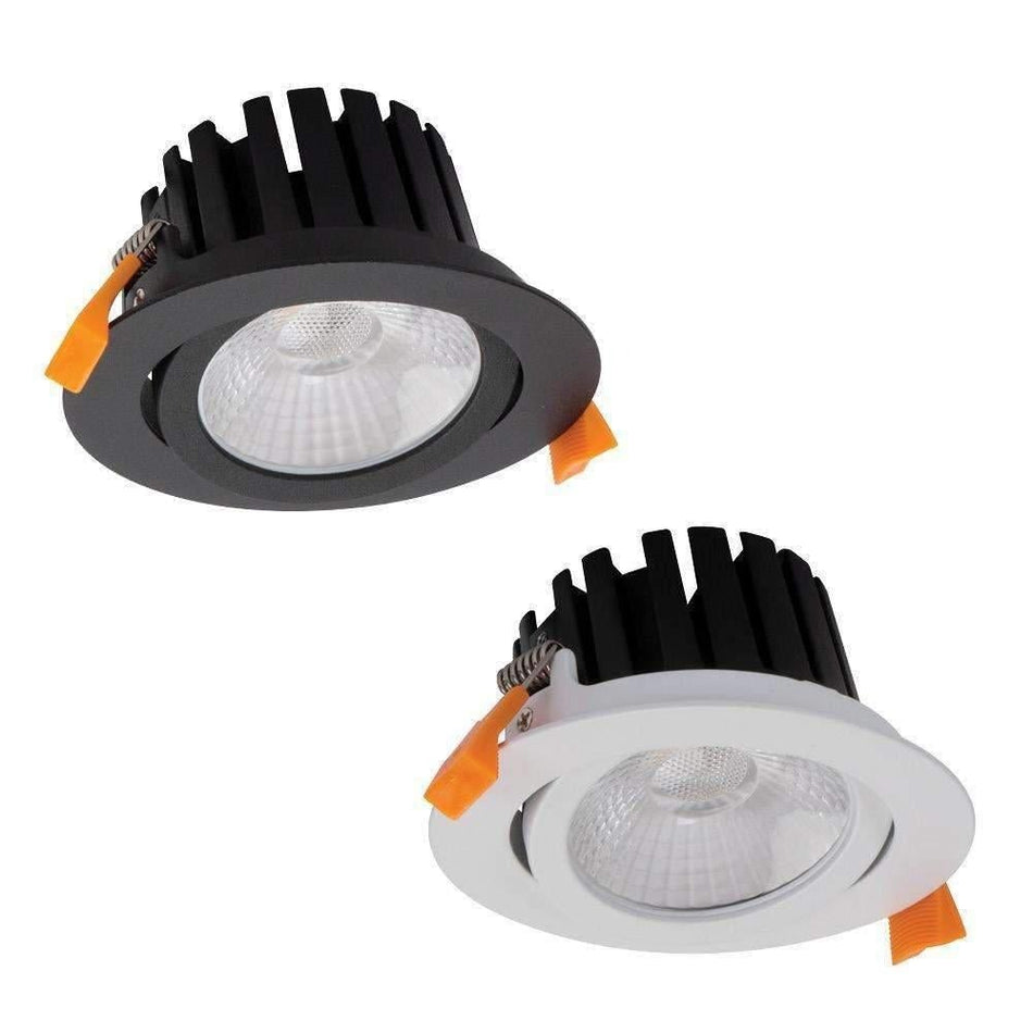 AQUA-13-TILT-TRIO - 13W LED Tri-Colour Dimmable Deep Face Tiltable Wet Area Downlight IP65 - Black