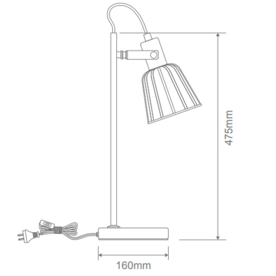 ASHLEY-DL CAGE DESK LAMP 1XE14 240V