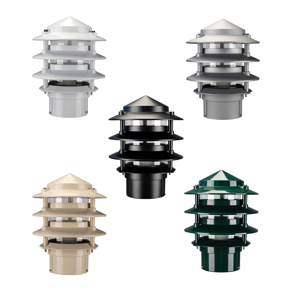 BL-100 - Three Tier Bollard Head Garden Light Powder Coated Finish - Beige