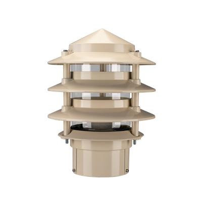 BL-100 - Three Tier Bollard Head Garden Light Powder Coated Finish - Beige