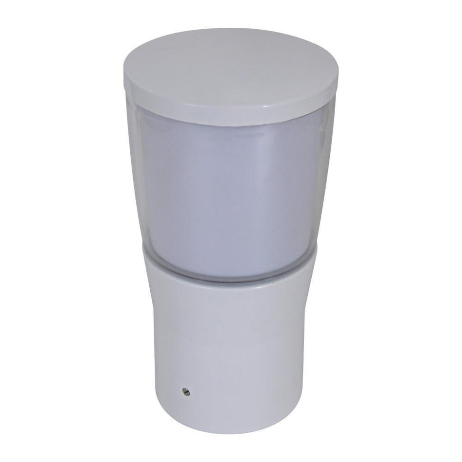 BL-200 - Conical Opal Bollard Head Garden Light Powder Coated Finish - White