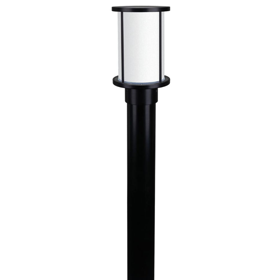 BL-400-1M-KIT - Cylindrical Bollard Head 1M Kit Garden Light Black - Frost
