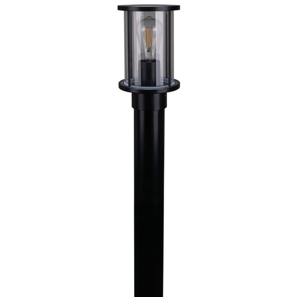BL-400-1M-KIT - Cylindrical Bollard Head 1M Kit Garden Light Black - Clear