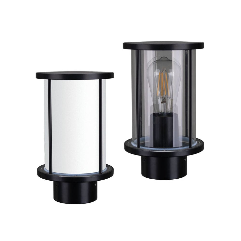 BL-400 - Cylindrical Bollard Head Garden Light Black - Frost