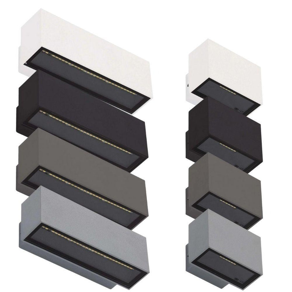 BLOCK-12 240V 12W Two Way LED Wall Light - Black Finish