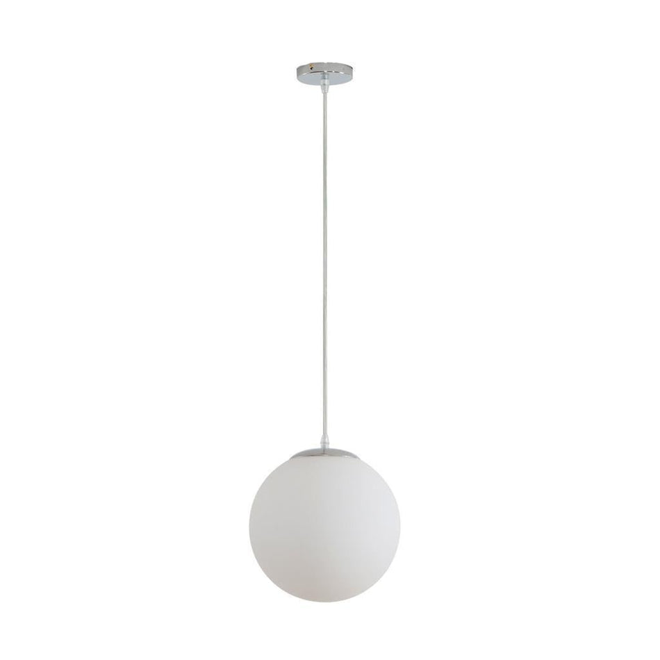 BUBBLE 250mm Opal Glass Pendant - Chrome