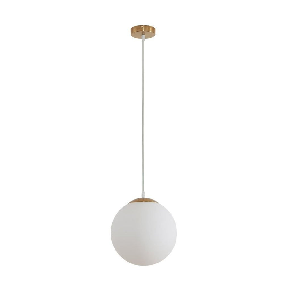 BUBBLE 250mm Opal Glass Pendant - Antique Brass