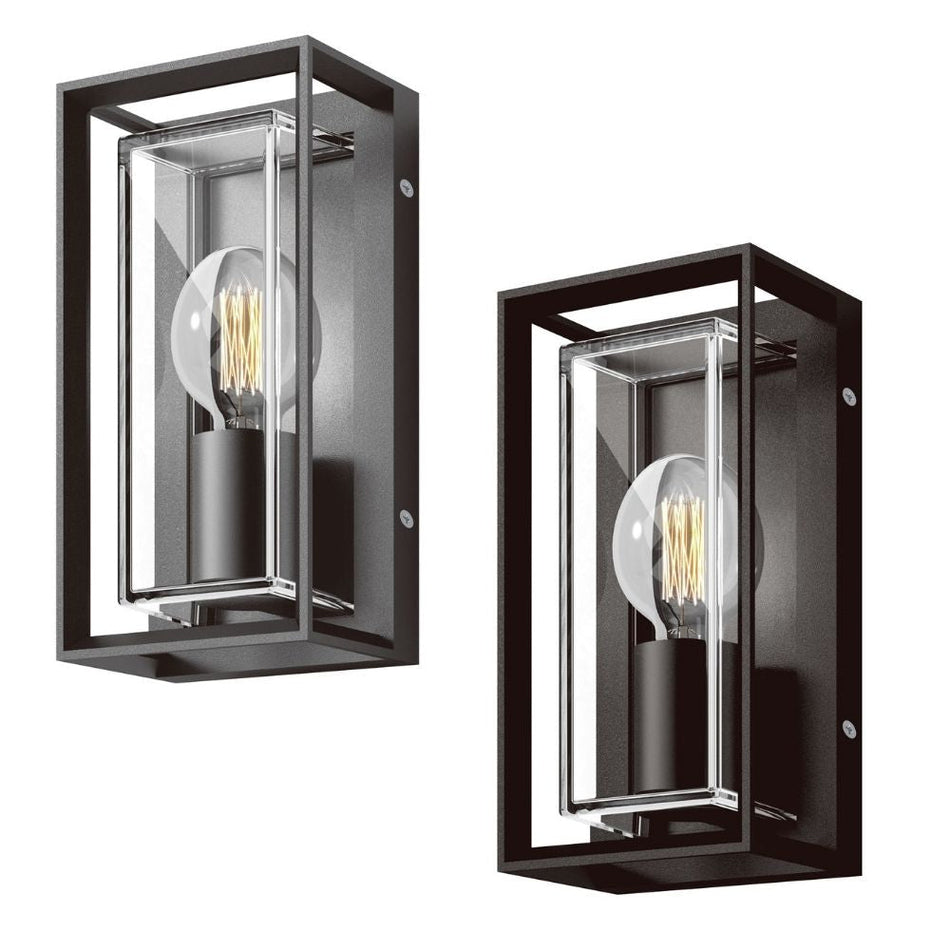 CLARO - Modern Exterior Flush Wall Light IP65 - Dark Grey