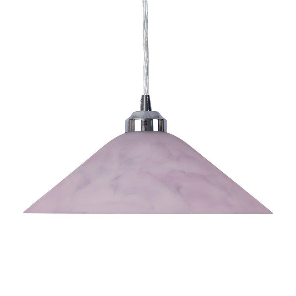 CONE-GLASS - 1 Light Art Deco Series Glass Pendant - Pink