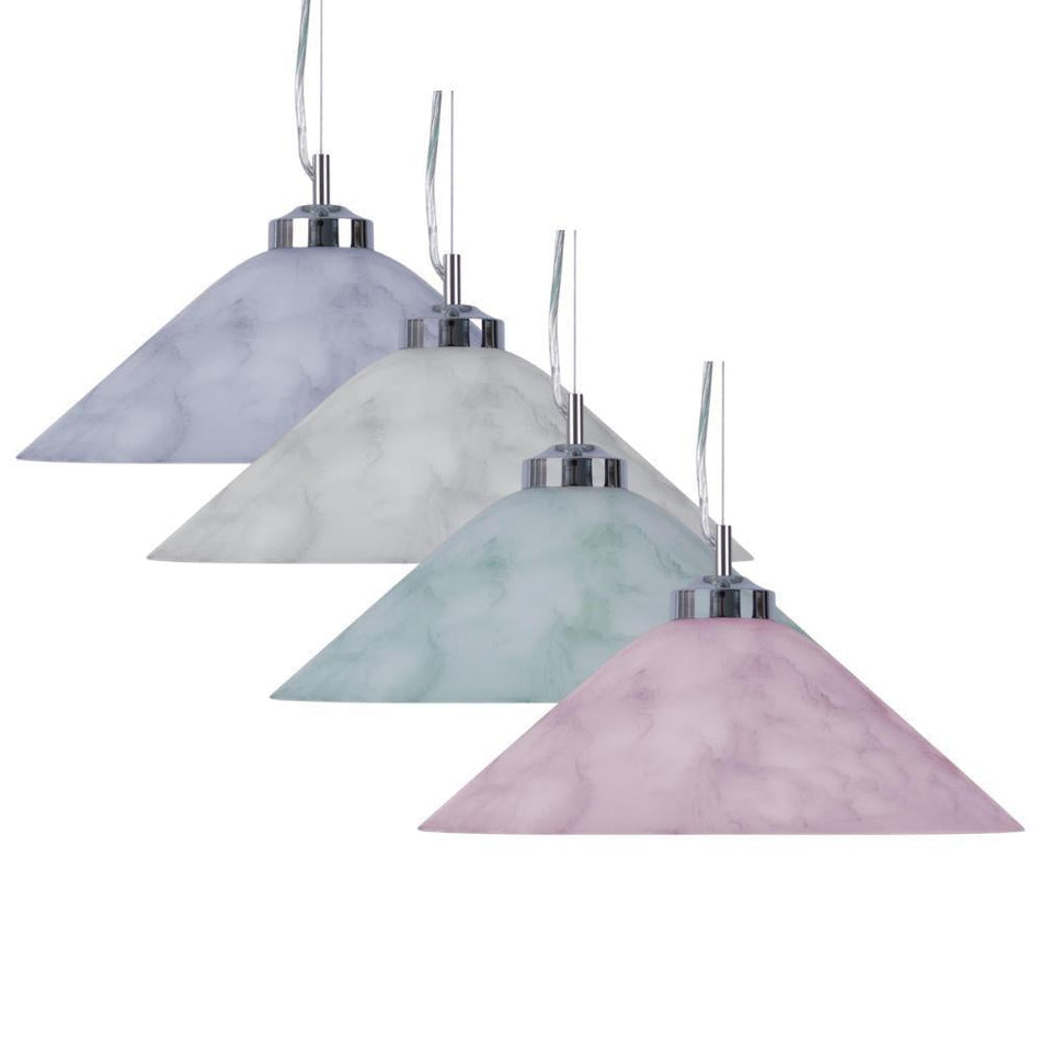 CONE-GLASS - 1 Light Art Deco Series Glass Pendant - Pink