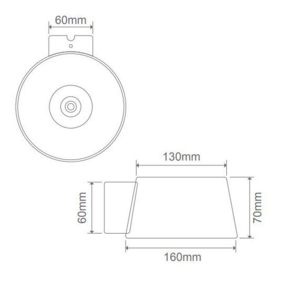 CUP - 10W LED Modern Exterior Wall Bracket Light IP54 - Dark Grey