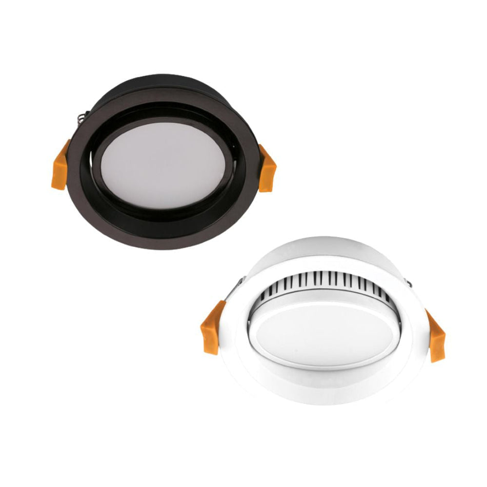 DECO-13-TILT-DALI - DALI Dimmable 13W LED Tri-Colour Round Tilt Adjustable Downlight - Black
