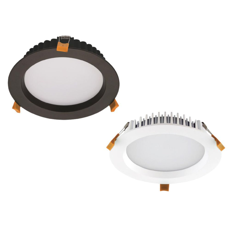 DECO-20-DALI - DALI Dimmable 20W LED Tri-Colour Round Deep Face Downlight IP44 - Black