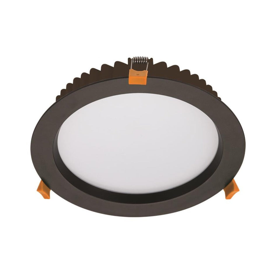 DECO-28-DALI - DALI Dimmable 28W LED Tri-Colour Round Deep Face Downlight IP44 - Black