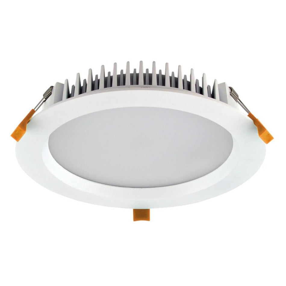 DECO-28-DALI - DALI Dimmable 28W LED Tri-Colour Round Deep Face Downlight IP44 - White