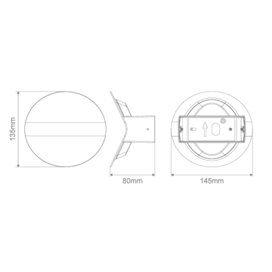 DEENS-8 - 8W Small LED Dimmable Tri-Colour Interior Up/Down Wall Light - TRIO - White