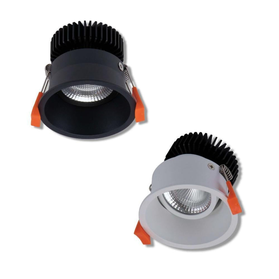 DEEP-10-TRIO-DALI - 10W LED Tri-Colour DALI Dimmable Deepset Tiltable Downlight IP44 - White