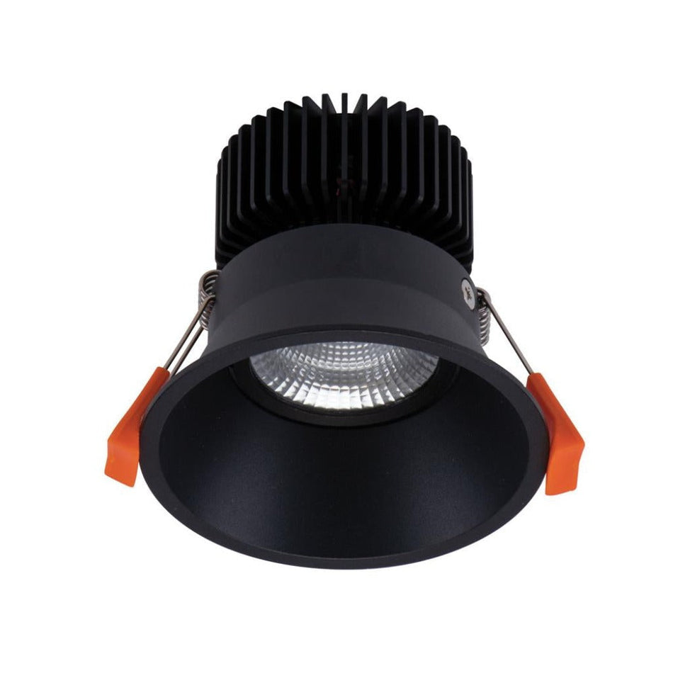 DEEP-12-TRIO-DALI - 12W LED Tri-Colour DALI Dimmable Deepset Tiltable Downlight IP44 - Black