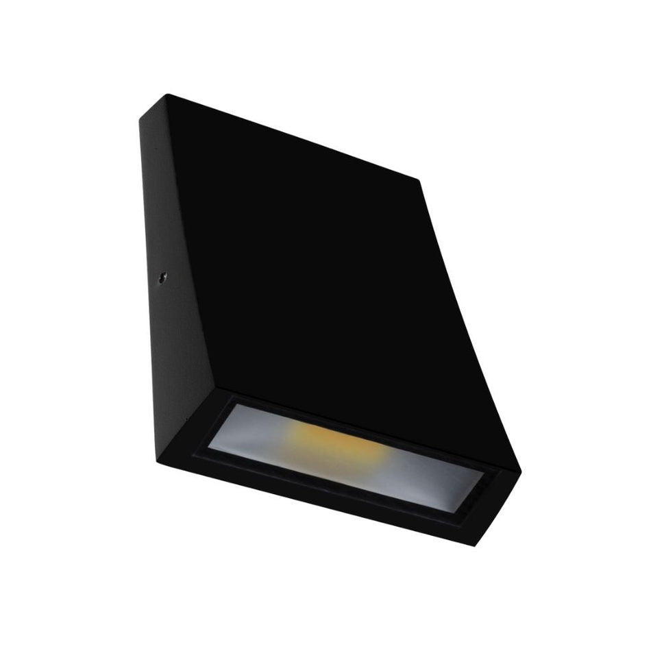 DENT-1-WB - 6W LED Tri-Colour Down Facing Modern Exterior Wall Light IP54 - Black