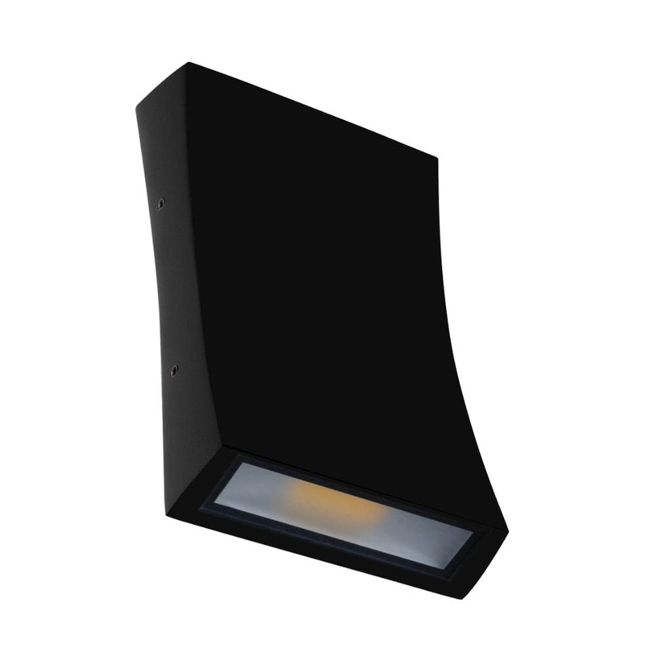 DENT-2-WB - 2X6W LED Tri-Colour Up/Down Modern Exterior Wall Light IP54 - Black