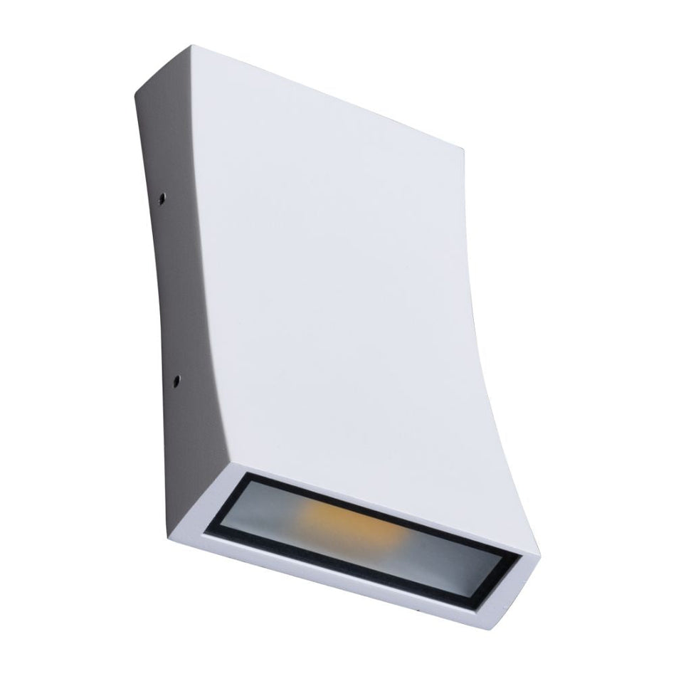 DENT-2-WB - 2X6W LED Tri-Colour Up/Down Modern Exterior Wall Light IP54 - White