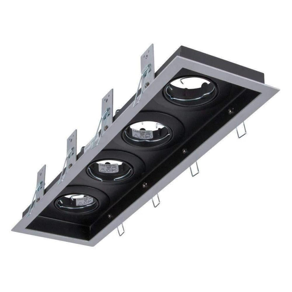 DSL-101/4B - 4 Light Slotter Downlight Frame - Silver