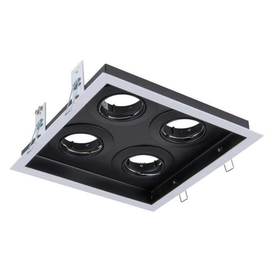 DSL-101/4SQ - 4 Light Square Slotter Downlight Frame - White