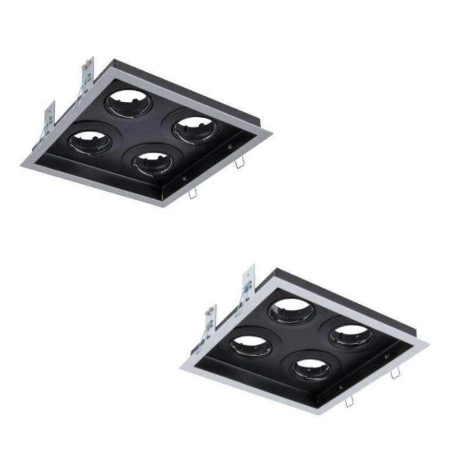 DSL-101/4SQ - 4 Light Square Slotter Downlight Frame - White