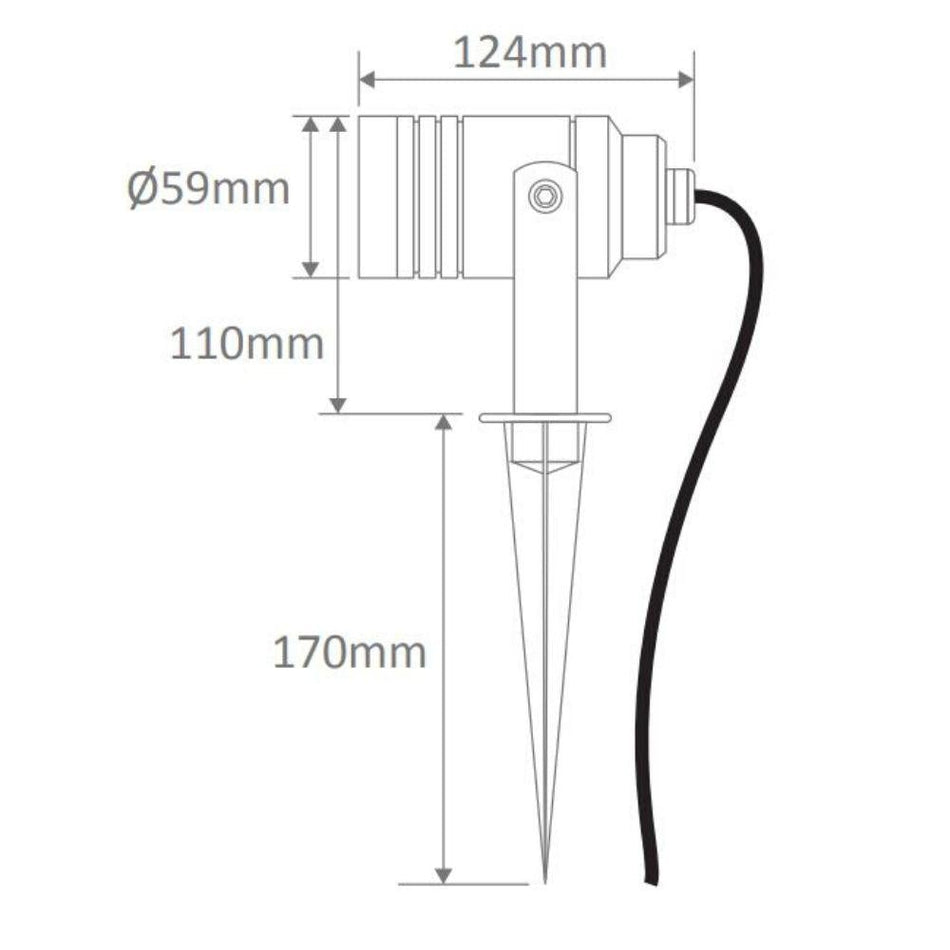 ELITE-SPIKE - MR16 12V DC Exterior LED Garden Spike Light IP65 - DRIVER REQUIRED - Black