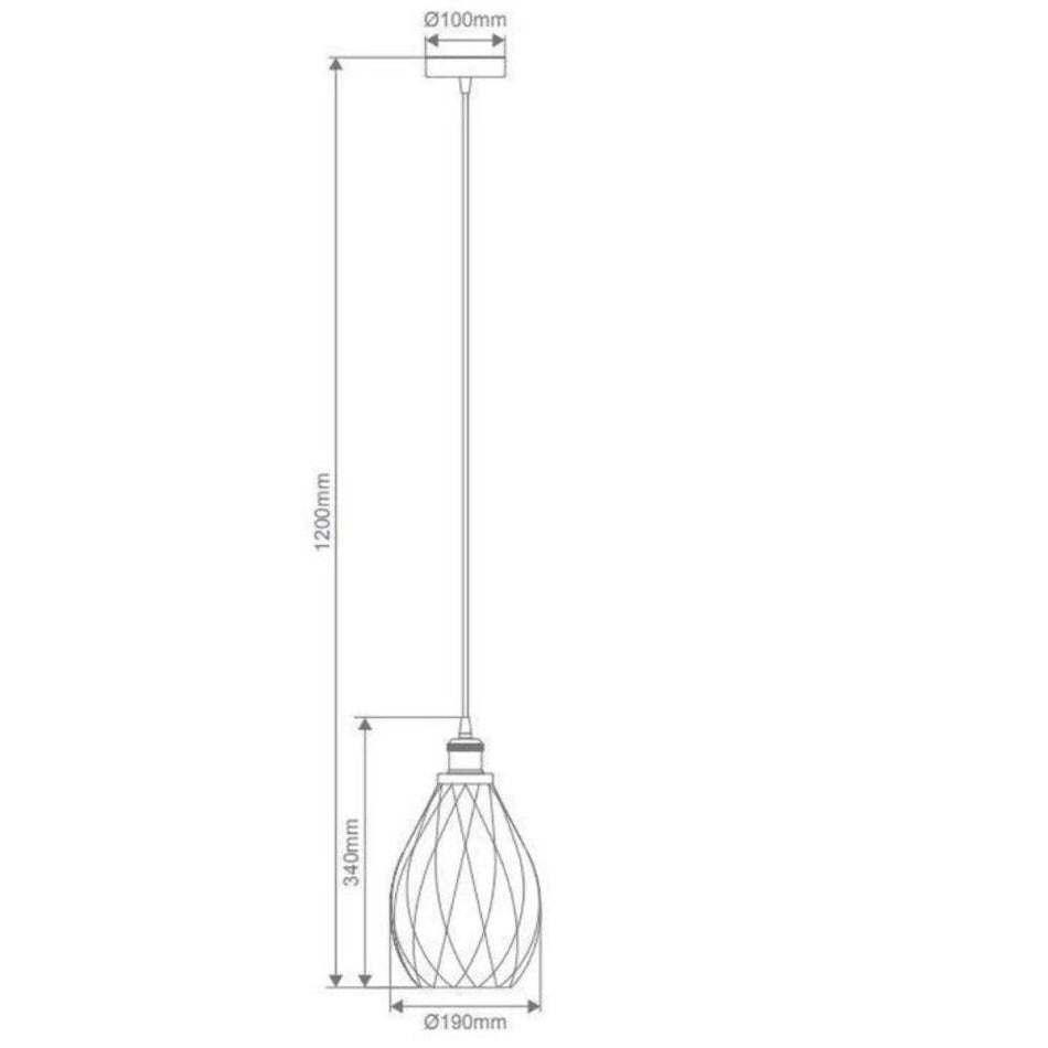 EVELYN Glass 240v E27 1 Light Pendant - Grey