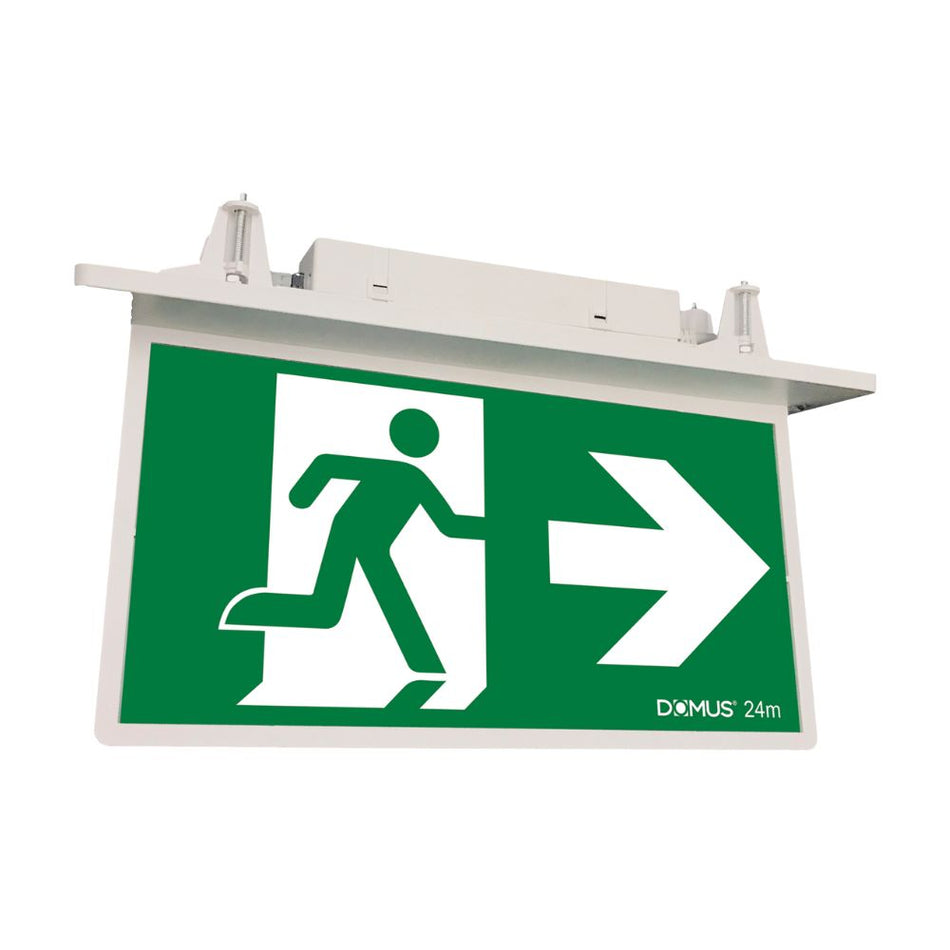 EXIT-REC-24M - 4W LED Recessed Blade Exit Sign - White