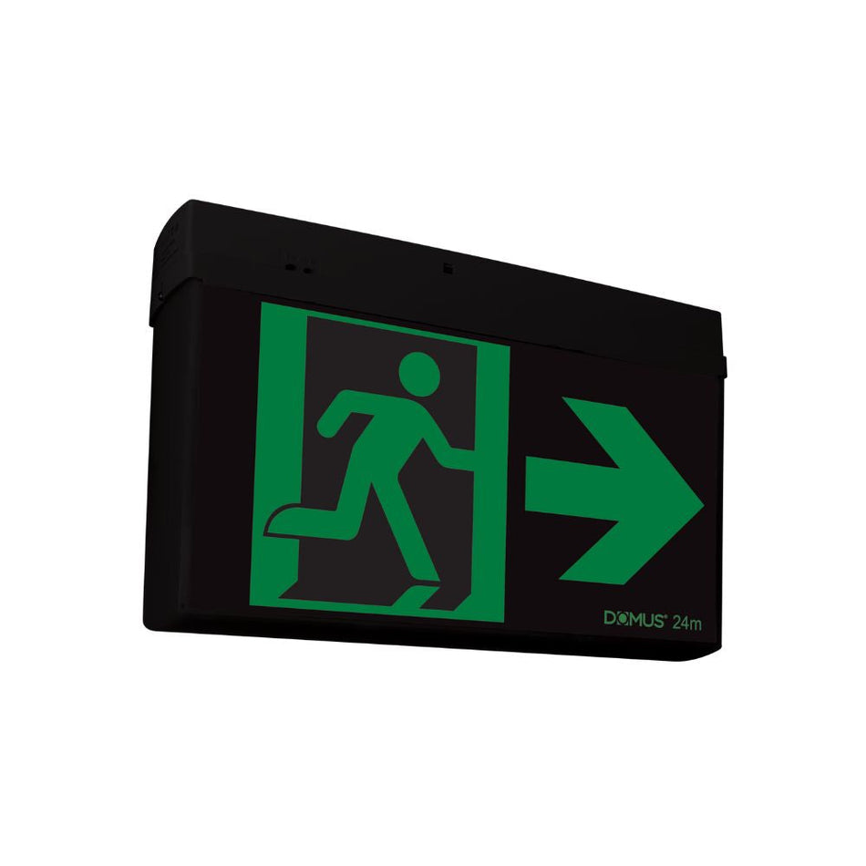 EXIT-SM-24M - 3.5W LED Wall/Ceiling Surface Mounted Exit Sign - Black