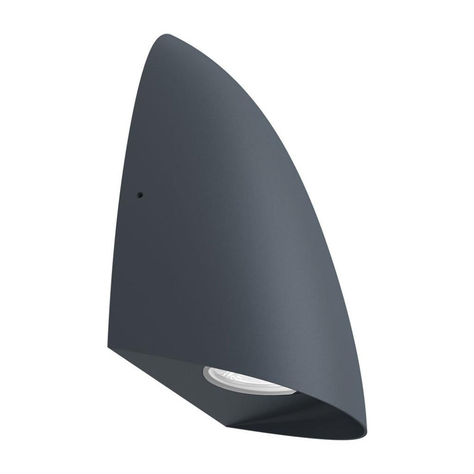 FINN-8 - 8W LED Tri-Colour Dimmable Modern Exterior Flush Wall Light IP65 - Dark Grey