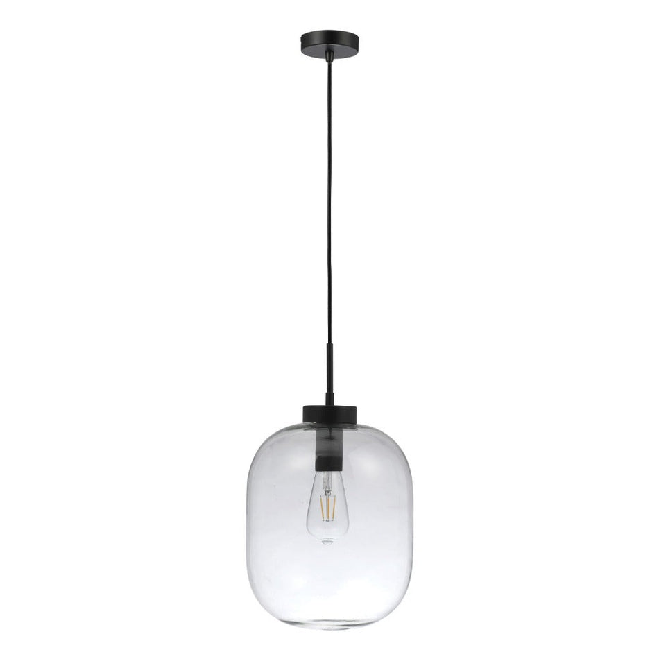 FLAUNT - Clear/Opal/Smoke Glass Pendant - Black