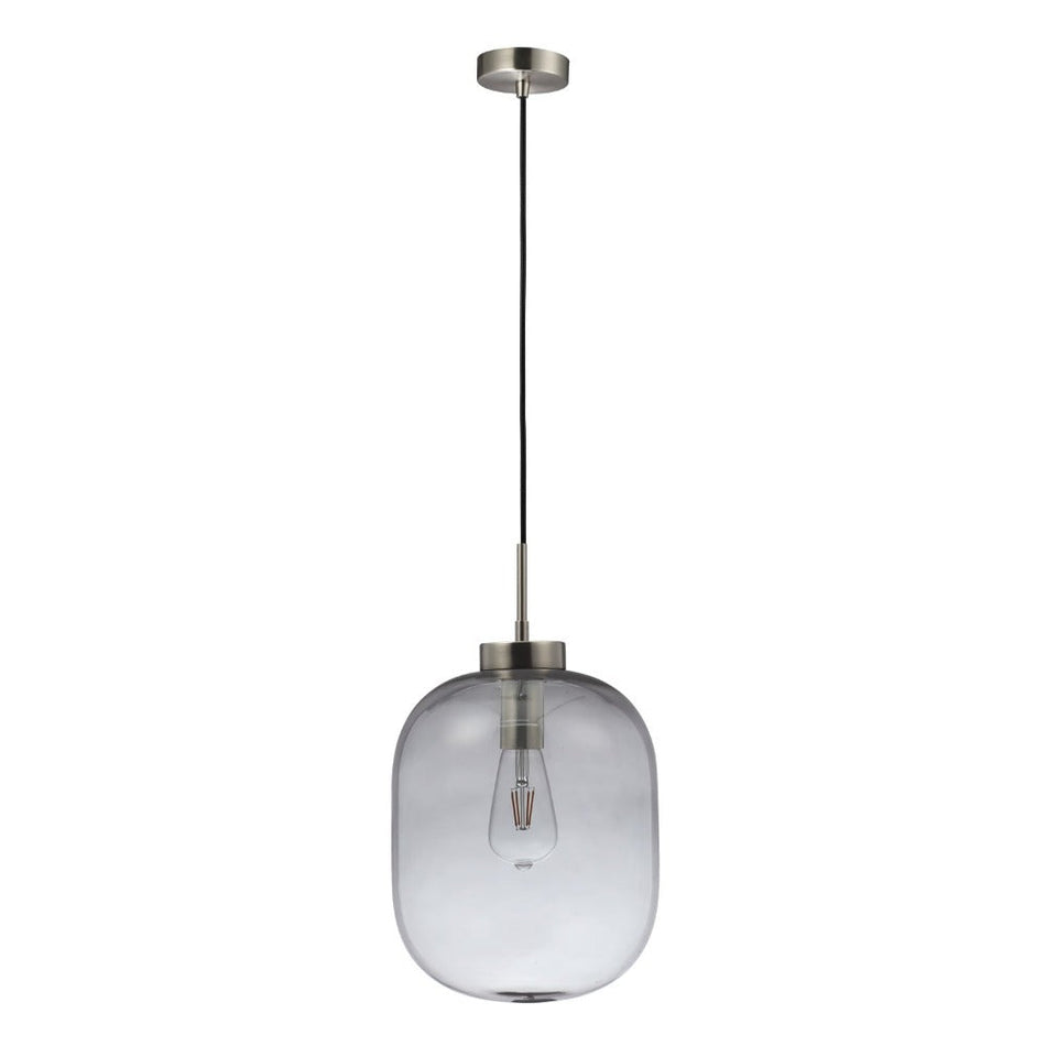 FLAUNT - Clear/Opal/Smoke Glass Pendant - Satin Chrome