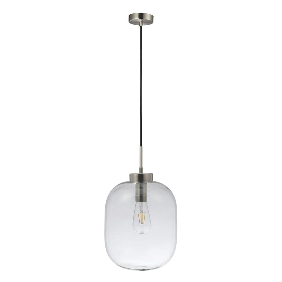 FLAUNT - Clear/Opal/Smoke Glass Pendant - Satin Chrome