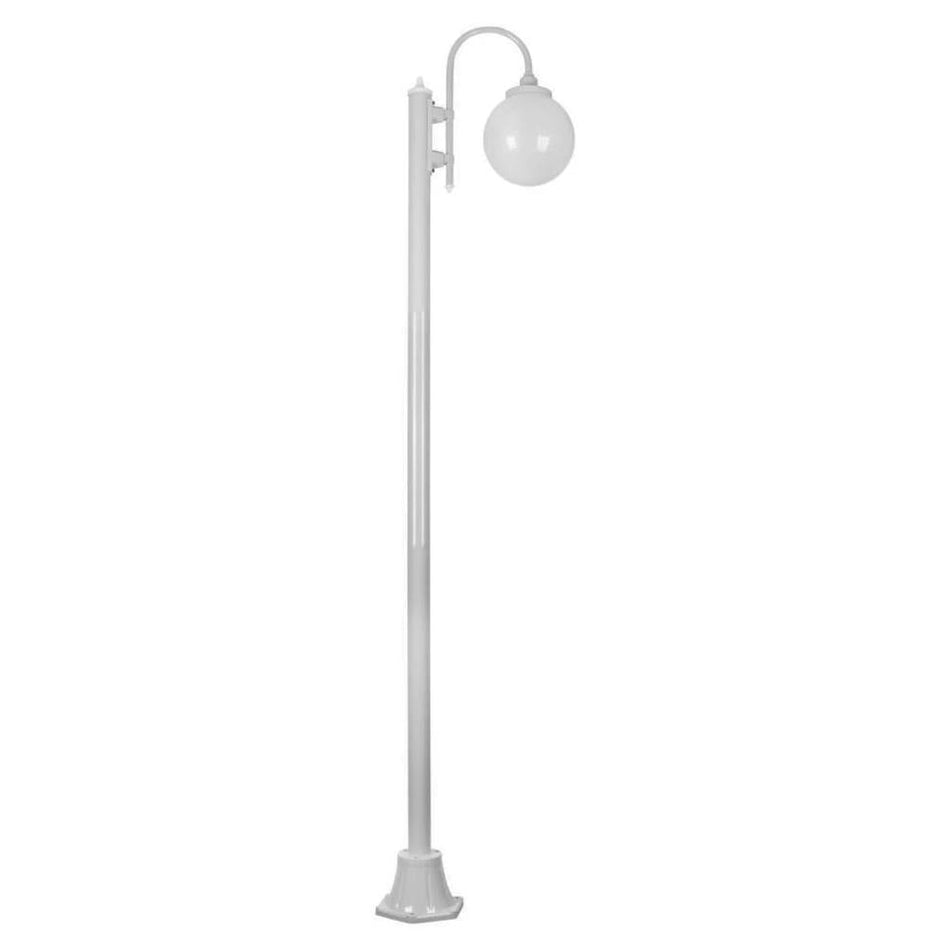 GT-1001 Lisbon - Single Sphere Curved Arm Plain Post - White