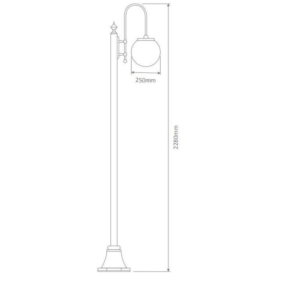 GT-1001 Lisbon - Single Sphere Curved Arm Plain Post - Beige