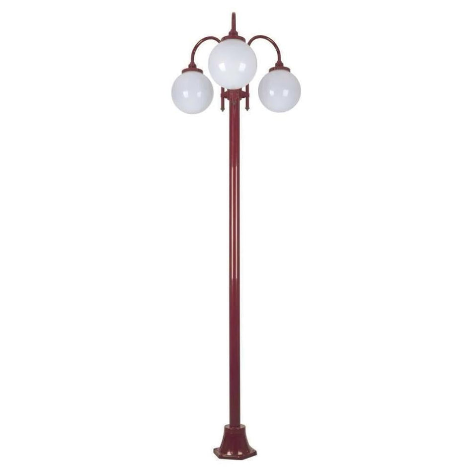 GT-1003 Lisbon - Triple Sphere Curved Arms Plain Post - Burgundy